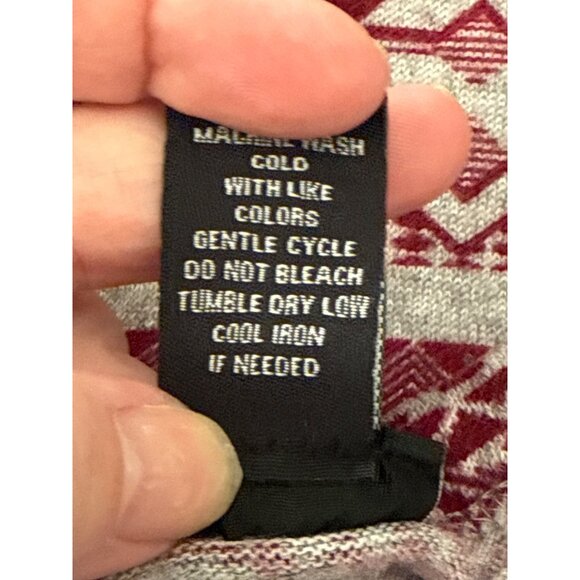 Rue21 Womens Red Patterned Long Sleeve Top M - Picture 5 of 5